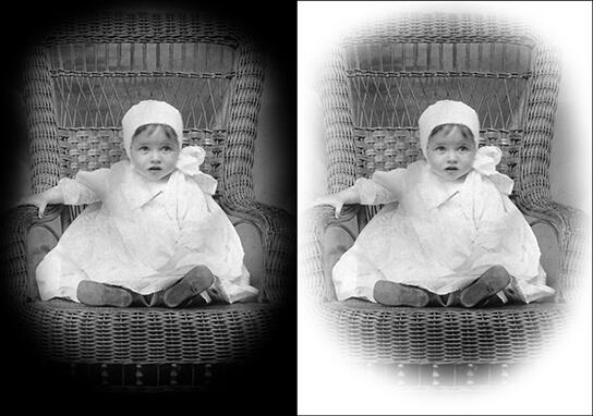 Vignette example on restored image